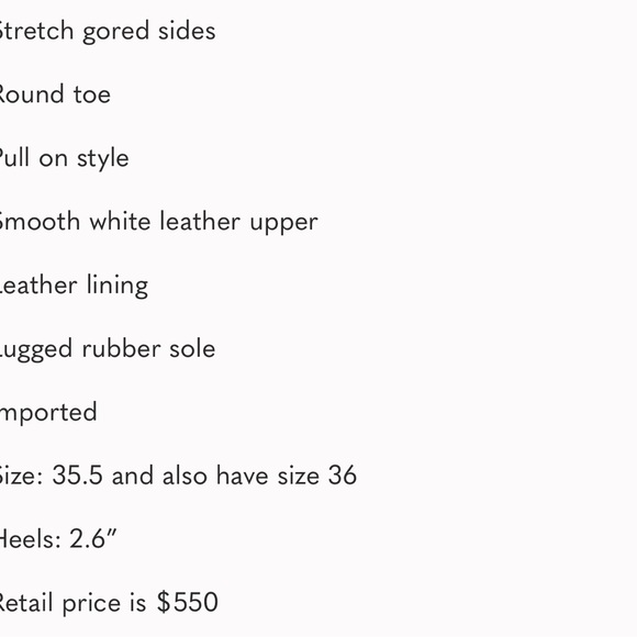 Stuart Weitzman Norah Leather Lug Sole Chelsea White Boots - Picture 9 of 9